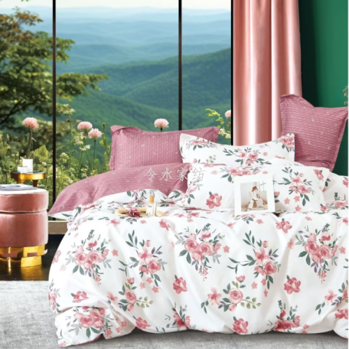 数码印花套件床上用品四件套外贸定制款130g面料批发令水家纺工厂