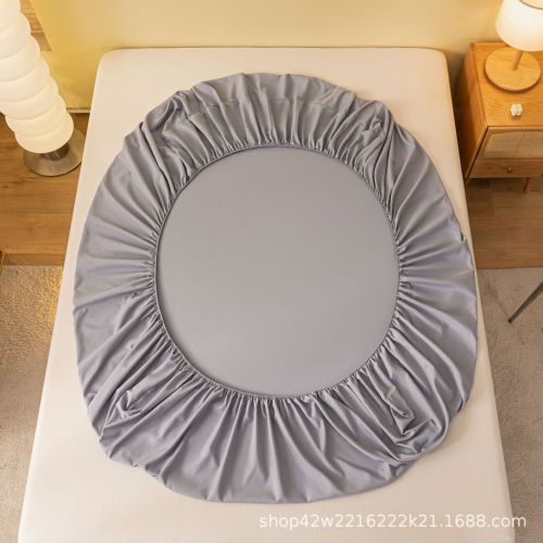 床笠床罩纯色外贸床罩涤纶定制1.8m1.5m令水家纺工厂