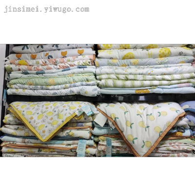 Japanese High Quality Goods Summer Blanket Bedding Summer Washed Cotton Air Conditioner Summer Quilt Plaid Single Double Dormitory Thin Duvet