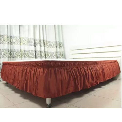 Elastic Solid Color Hotel Bed Skirt Pleated Bedruffle