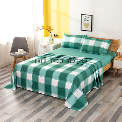 Factory Direct Supply Bedding Bed Sheet Fitted Sheet Modern & Minimalism Plaid Set