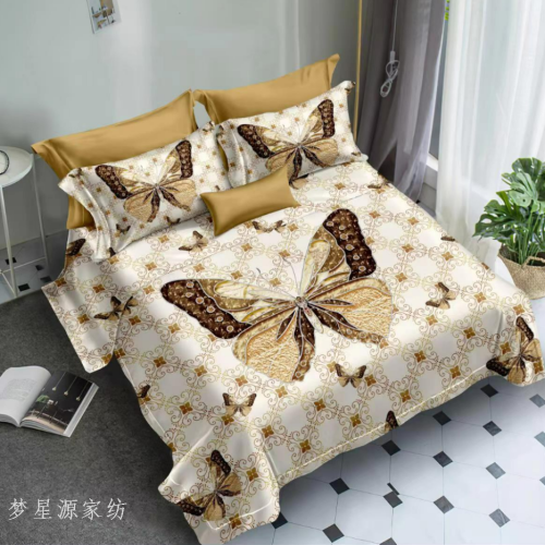 four-piece set 3d bed sheet fitted sheet printing