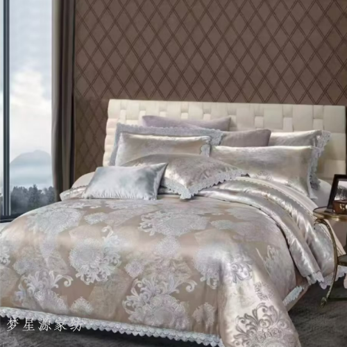 bedding european silk jacquard modal cotton lace edge four-piece set