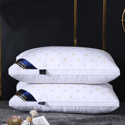 Pillow Core Embroidery Solid Color Sanding Fabric Medium and High Height Pillow Customizable Pillow Core Hotel