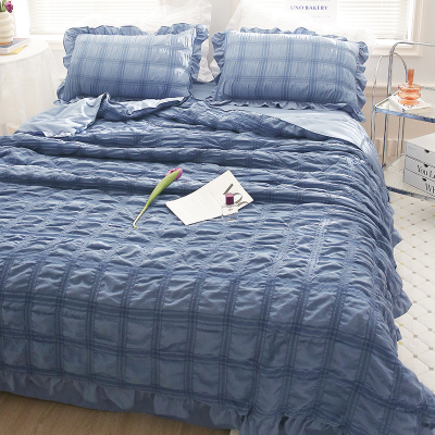 Seersucker Summer Quilt Four-Piece Set Bed Sheet Four-Piece Quilt Cover New Korean Style