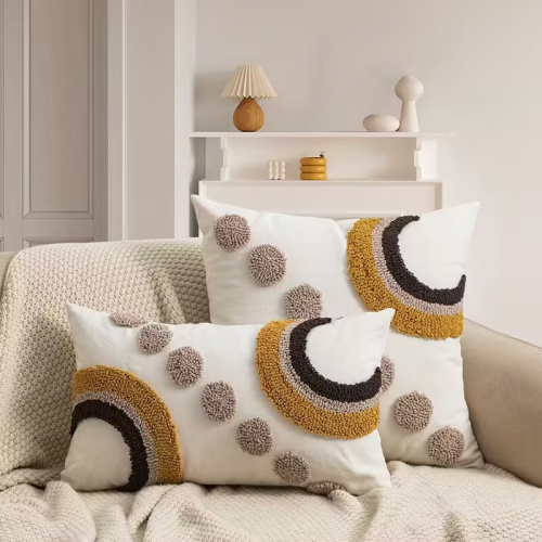 european cushion circle velvet embroidery