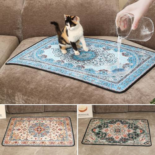 跨境热销款猫咪沙发地垫波西米亚风格耐脏宠物吸水隔尿垫防滑地毯