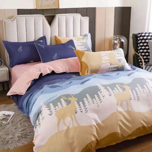 Snow Pigeon Home Textile Factory Direct Sales Bedding Plain Weave Diamond Velvet Four-Piece Wholesale Bed Sheet Fitted Sheet
