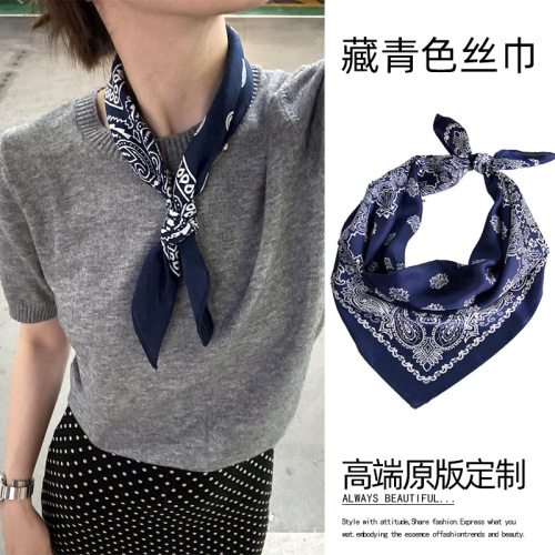 腰果花小方巾丝巾女2025新款领巾女秋季高级感系脖子配饰颈带装饰