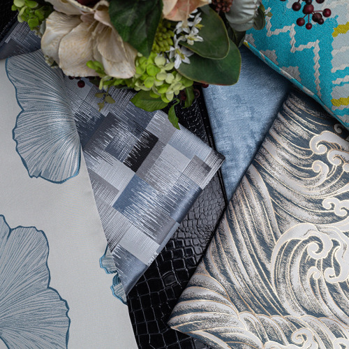 格瑞芬色织高精密提花  仿真丝轻奢现代复古窗帘沙发抱枕旗袍布料