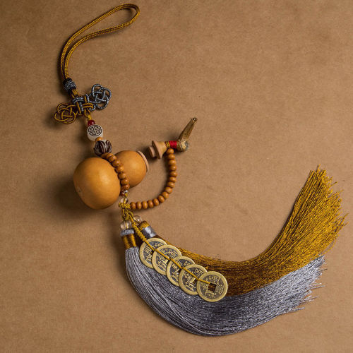 天然开口葫芦五帝钱汽车挂件车内吊饰后视镜