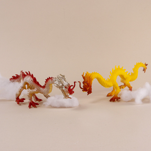 龙年手办金龙银龙仿真动物中国龙神兽生肖模型新年吉祥蛋糕装饰