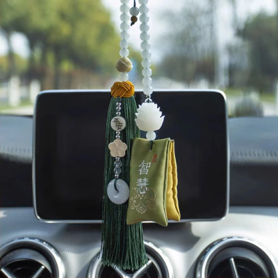 Automobile Hanging Ornament Car Hanging Car Interior Hanging Accessories Safe Creative Personal Influencer Rearview Mirror Car Chinese Style Bodhi Car Hanging