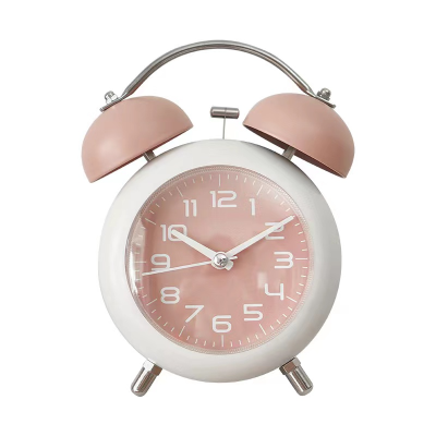 Js-161 Alarm Clock Wake-up Creative Student Children's Mechanical Metal Bell Digital Mute Night Light Desktop Clock