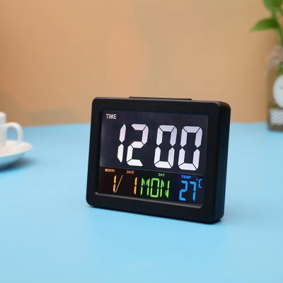 Js-166 Color Large Screen LCD Electronic Clock Desk Clock with Temperature Alarm Clock Student Alarm Clock G2000 