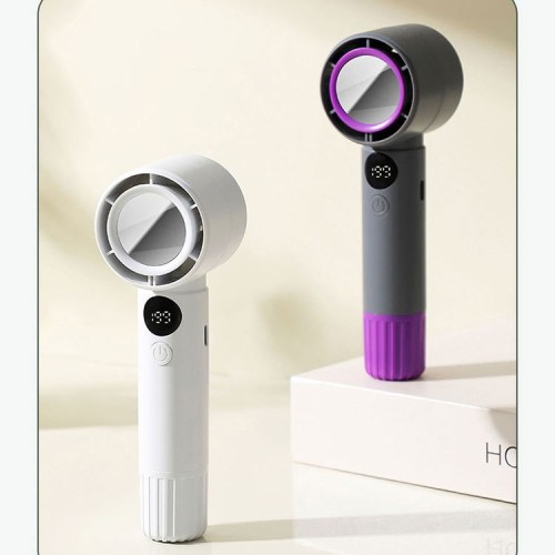 2025新款百挡高速涡轮手持风扇 usb充电迷你数显户外便携式小风扇