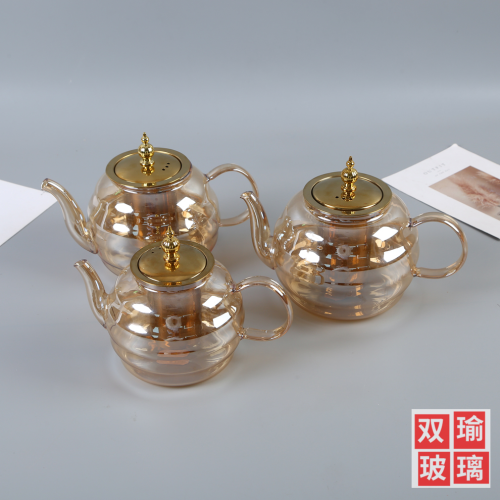affordable luxury style household large capacity glass teapot household cooking integrated kettle with metal strainer factory direct sales