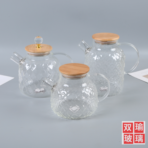 european-style large capacity cooler hammered transparent cool boiled water jug glass material lanling pot home scented teapot