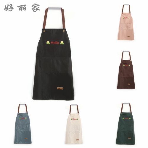 factory direct sales breathable canvas texture apron bib oilproof and abrasion resistant catering industry work clothes with various colors