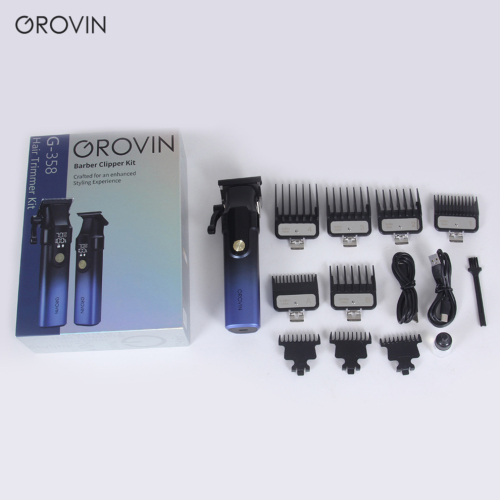 蓝黑渐变色款发廊用理发器 金属刀头男士带数显电动剃头刀理发剪