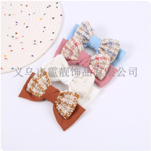children‘s bow headdress classic plaid new year barrettes red princess hairpin girl new year hair accessories head clip
