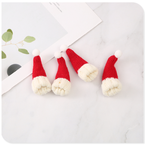 christmas wool small hat autumn and winter plush wine bottle decoration pet doll diy handmade material