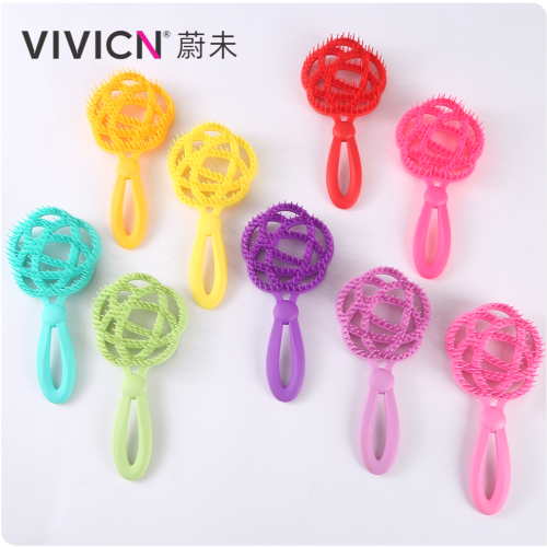 [weiwei] hollow comb hair comb pattern head massage comb round comb household hair tools comb