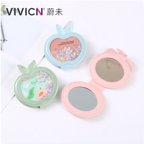 [weiwei] mini small mirror female portable portable folding double-sided mirror for dormitory students