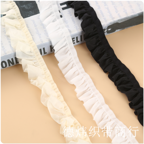 3.0 elastic tree fungus-like lacework women‘s socks lace cuff edge neckline edge covered decorative pleated diy handmade elastic