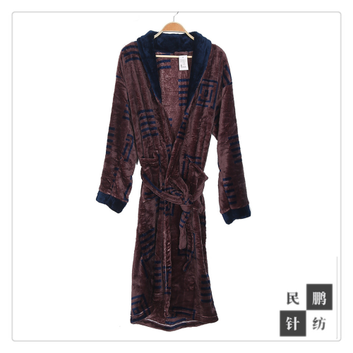 长款睡袍秋冬季大码浴袍半边绒睡衣男女士睡袍加厚浴袍睡衣