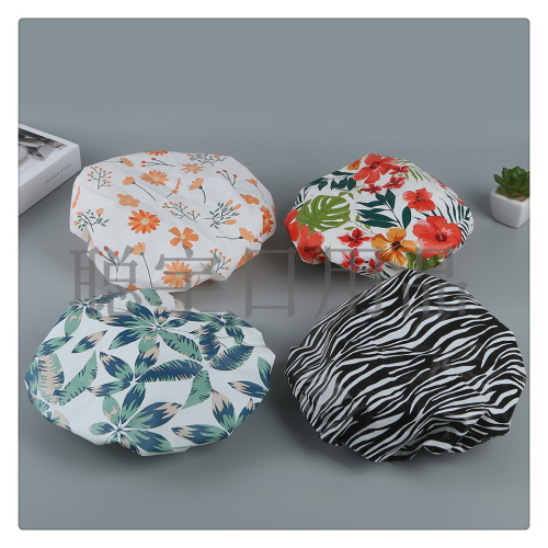 thickened shower cap women‘s waterproof bath cute household women‘s oil-proof smoke bath children‘s bathing shower cap headgear