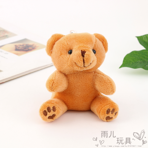 cute bear plush pendant stall goods baby doll wholesale cartoon doll 10cm keychain plush toy