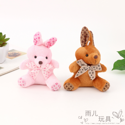 cartoon bow bunny doll pendant cartoon plush doll keychain bag ornaments gift wholesale bow tie