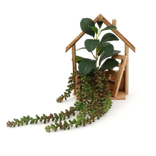 跨境美式乡村复古木质小房子客厅墙上装饰品壁挂墙壁饰藤条墙饰