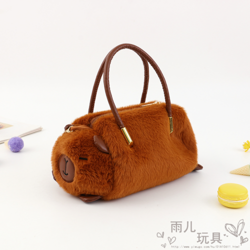 plush toy bag wholesale capabala capybara hand-carrying one-shoulder crossbody fashion personality small square bag large capacity
