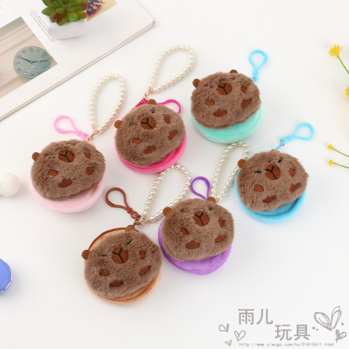 cartoon creak capabala capybara coin purse lovely bag ears guinea pig ornaments round earphone bag women