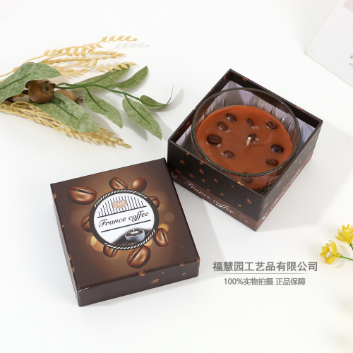 咖啡香薰蜡烛礼盒生日礼物室内家用持久小众高级卧室去异味助眠