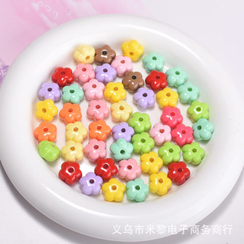 paint lantern bead pumpkin flower beads diy beaded straight hole mobile phone charm acrylic loose beads accessories handmade material