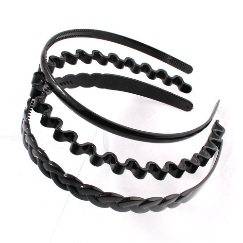 simple black face wash non-slip toothed headband bangs hair band women‘s adult hairpin plastic hairpin headdress