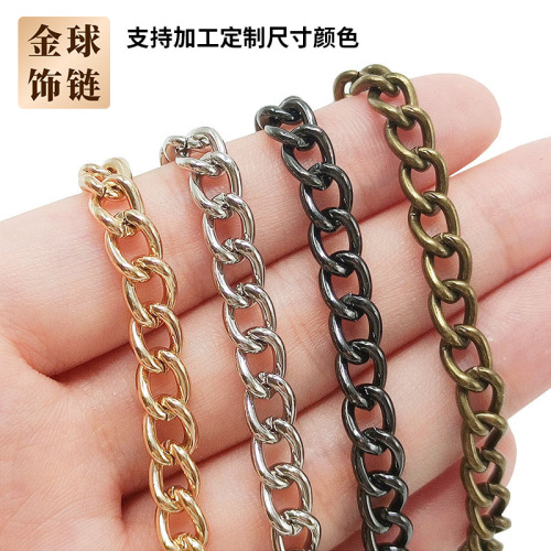 factory wholesale small fine iron chain side decoration chain diy flower basket lantern flower pot lanyard pendant chain decorative button chain