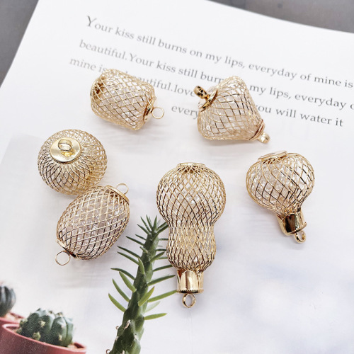 diy antique jinbu pressure hairpin pendant iron wire hollow mesh diamond lantern ball car pendant factory wholesale