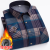 Winter Large Size Thermal Shirt Men's Fleece-Lined Thickened Plaid Double-Sided Velvet Shirt for Middle-Aged and Elderly Fathers