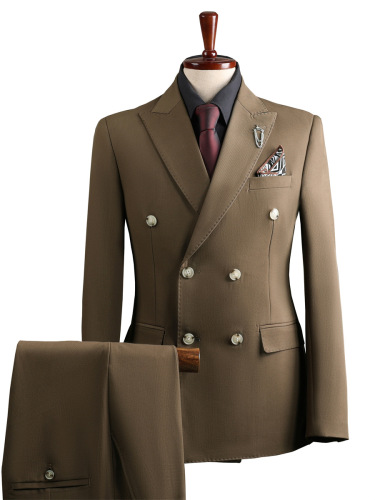 双排扣西装套装男商务新郎结婚礼服伴郎团商务修身西服套装男装