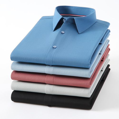 春秋季升级款竹纤维男士长袖衬衫弹力免烫修身男士衬衣特价处理