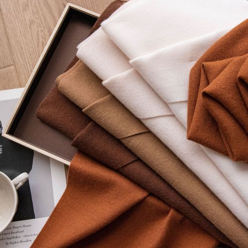 外贸新款纯色美拉德仿羊绒围巾女秋冬高级感韩系百搭围脖保暖披肩