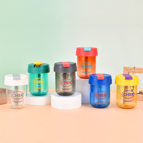 summer compact mini tons cup high-looking girl student office cup with straw outdoor portable plastic cup wholesale