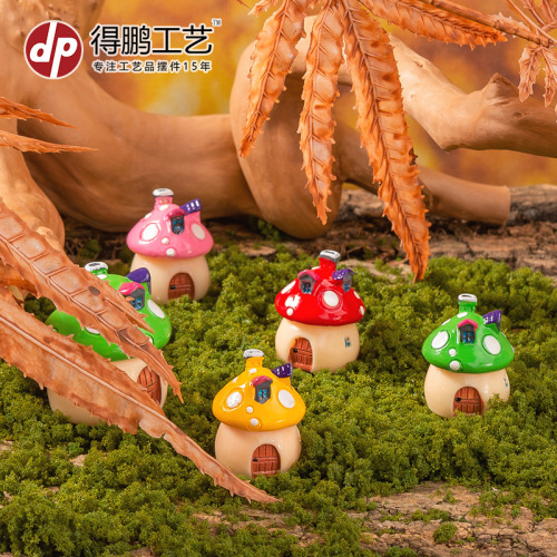 moss micro landscape decorations mushroom house small ornaments resin crafts decoration cross-border castle house landscaping