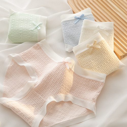 5A全裤舒适少女内裤马卡龙色系纯棉舒适裆中腰包臀学生三角裤头