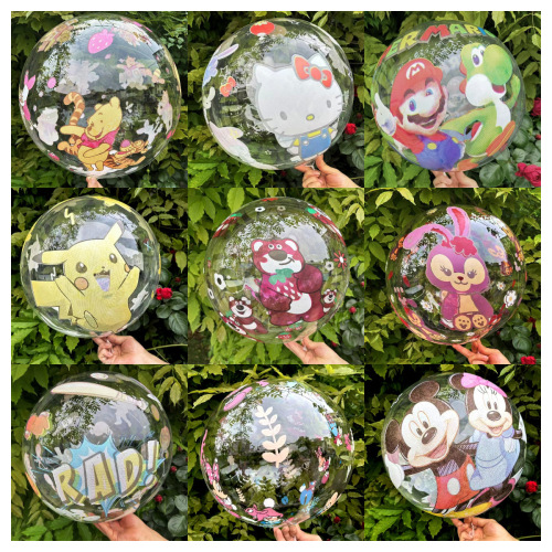 批发供应加厚新款24寸印花球波波球卡通飘空球太空球地摊摆摊批发