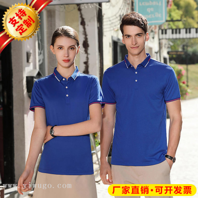 Lapel Polo Shirt Cultural Shirt Printed Logo Casual Advertising High-End Casual Men's Group Building Short Sleeve Overalls Wholesale